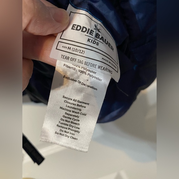 Eddie Bauer Midnight Blue  Reversible Fleece Jacket EUC Medium - Picture 6 of 6